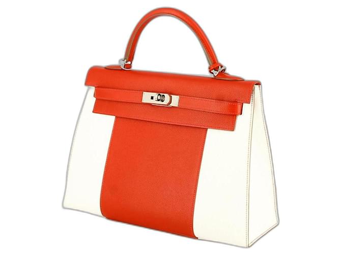 Hermès Kelly 32 Flag Sellier Red Leather  ref.967596