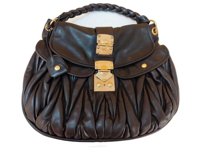 Sac à main Miu Miu en cuir noir