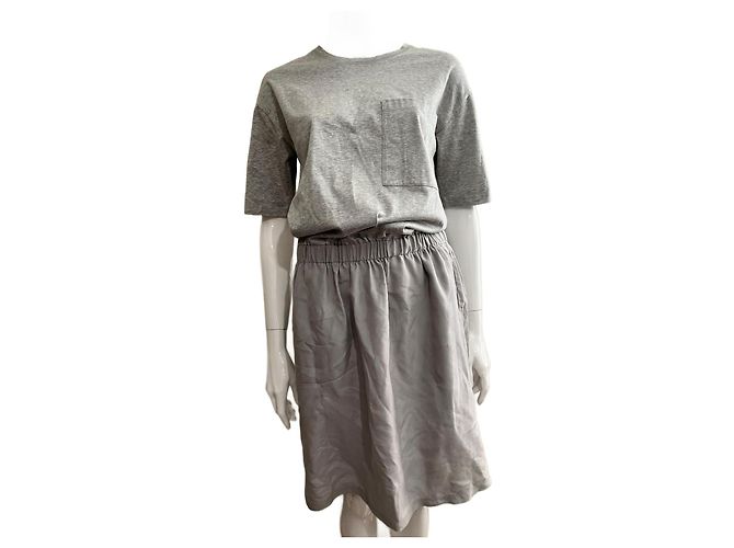 Joseph Vestido oversized ISA em seda e algodão Cinza