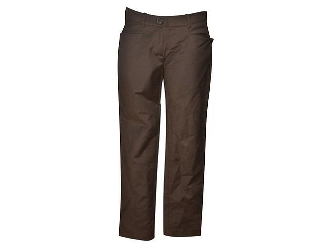 Pantalones Pinko de mezcla de algodón elástico marrón oscuro 42IT