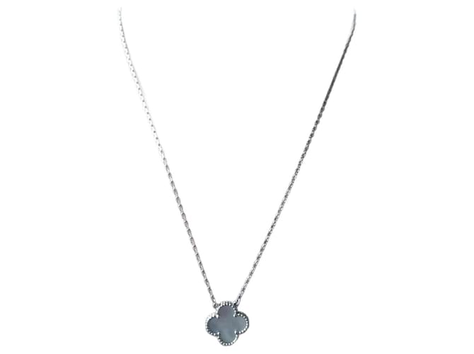 Collar Van Cleef & Arpels Oro Blanco Plateado 43cm Plata 