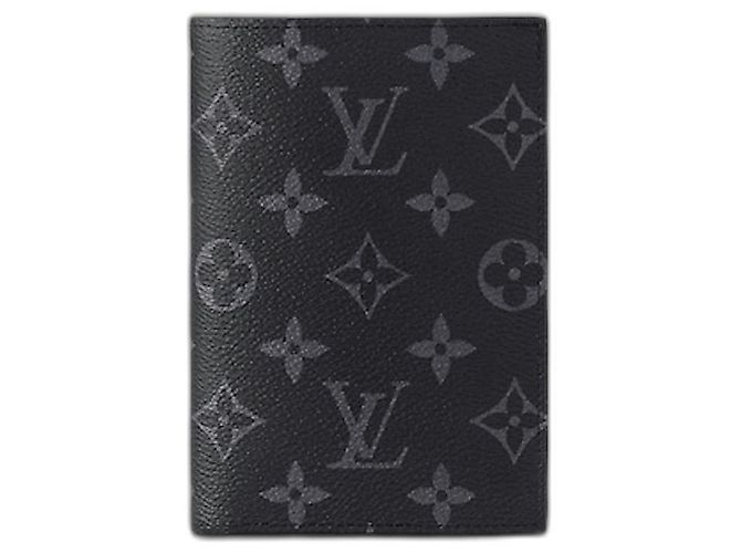 Louis Vuitton Eclipse da capa do passaporte LV Preto