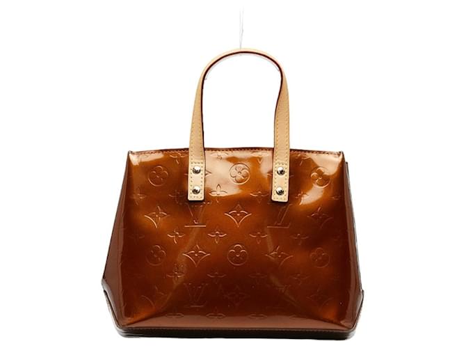 Louis Vuitton Red Vernis Reade MM Brown Light brown Leather Patent