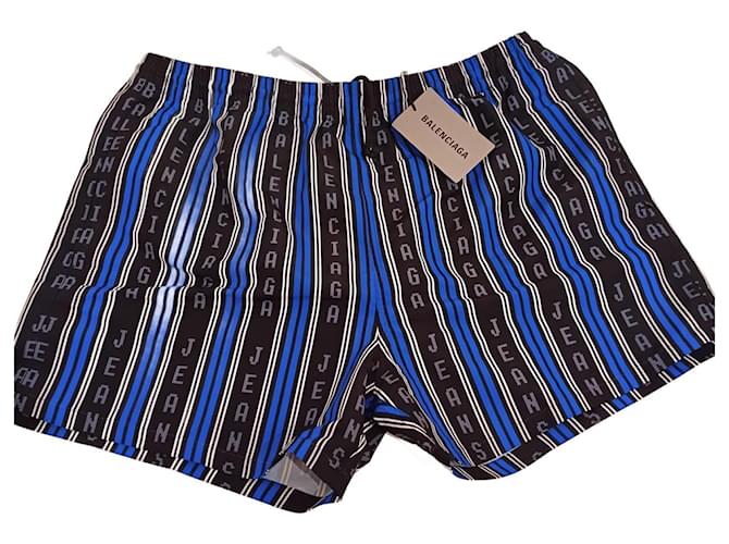 Balenciaga Shorts Hommes Polyamide Noir Bleu Marine  ref.968036
