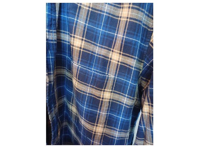 Balenciaga Karohemd Blau Orange Baumwolle