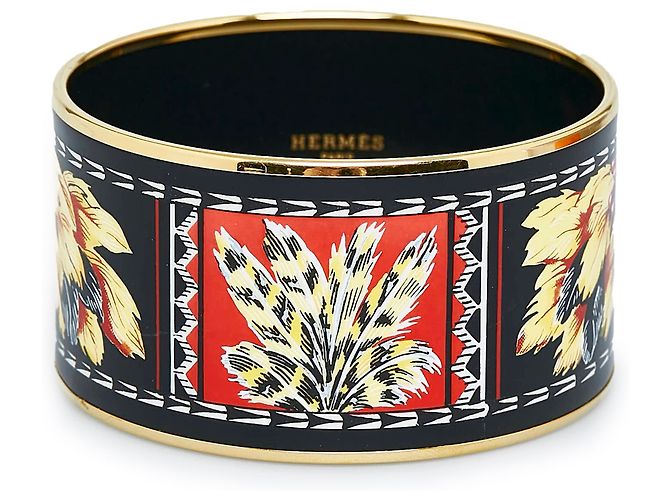 Ring Hermès Pulseira Hermes Preta Extra Larga Brasil Esmalte Preto
