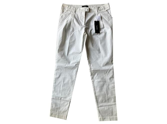 Versace Jeans Couture Pantaloni, ghette Bianco Cotone  ref.968108