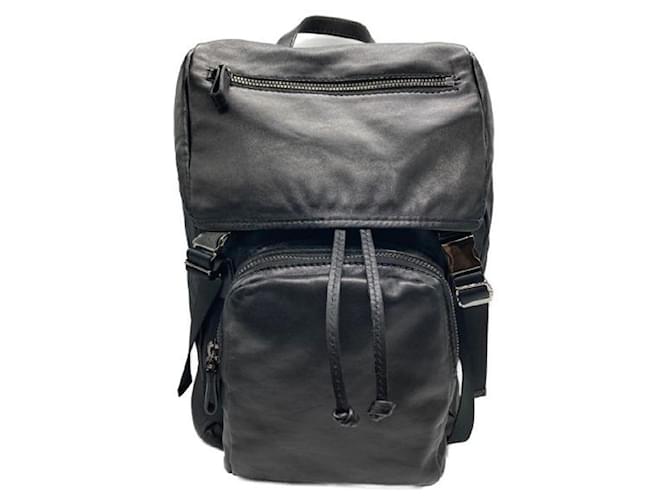 ****VALENTINO GARAVANI Black Leather Backpack  ref.968119