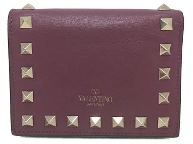 ****VALENTINO GARAVANI Rockstud Bifold Wallet Leather  ref.968120
