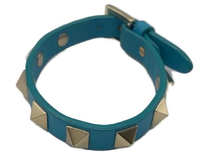 ****VALENTINO GARAVANI Blue Rockstud Bracelet Leather  ref.968126