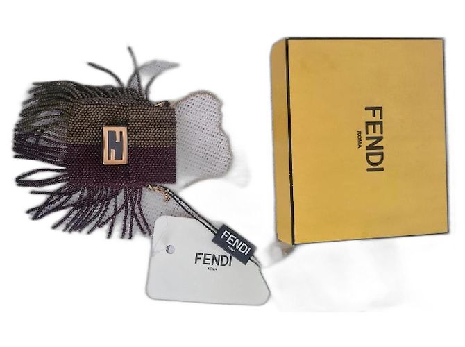 Zucchino Bolsa de mão Fendi Caramel com corrente Caramelo