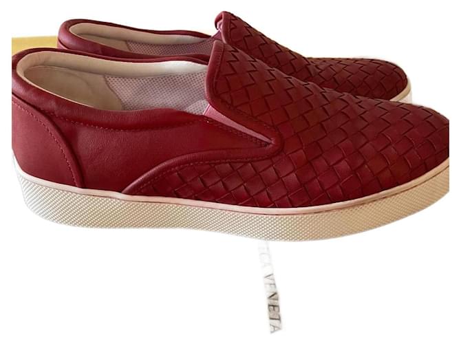 Bottega Veneta Sneakers Red Leather  ref.968186