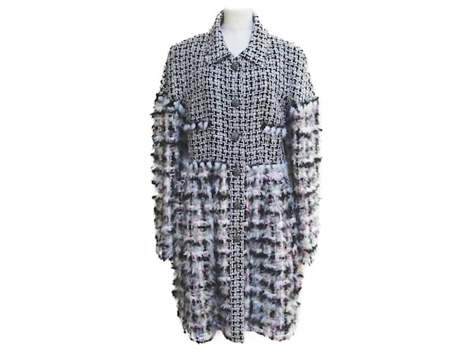 Chanel 12K$ Flauschiger Runway-Mantel aus Fantasy-Tweed Mehrfarben  ref.968205