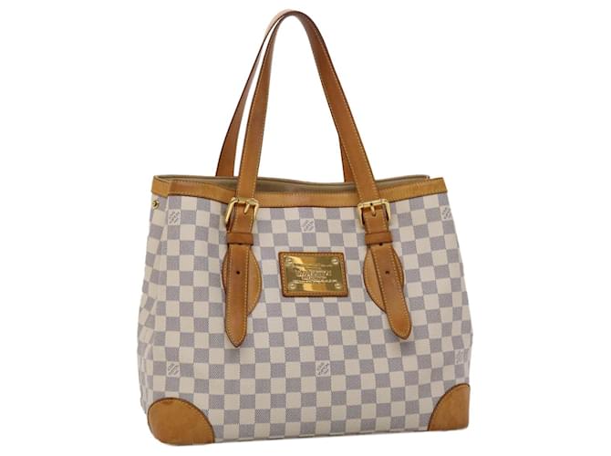 LOUIS VUITTON Damier Azur Hampstead PM Tote Bag N51207 LV Auth