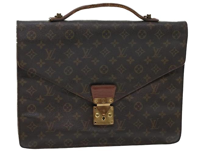 Auth Louis Vuitton Monogram Poche Documents Document Case Made In