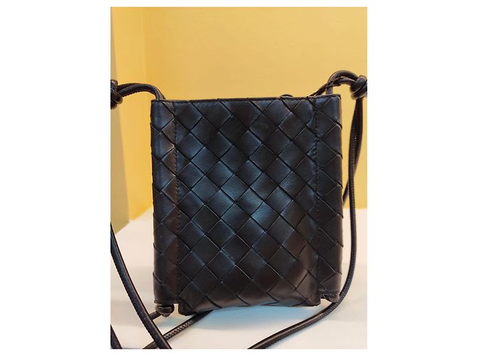Borsa a tracolla Bottega Veneta in pelle nera Nero