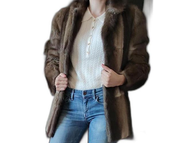 inconnue Fox fur coat brown