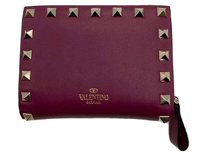 **** Carteira Bifold Roxa Rockstud VALENTINO GARAVANI Roxo Couro  ref.968378