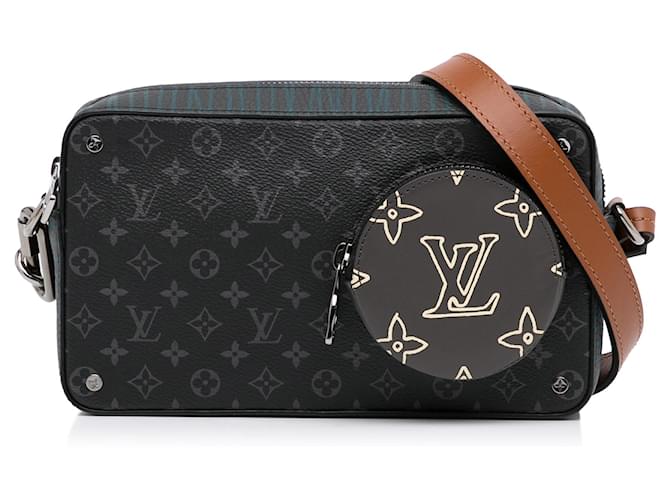 Black Louis Vuitton Monogram Eclipse Volga Crossbody Bag