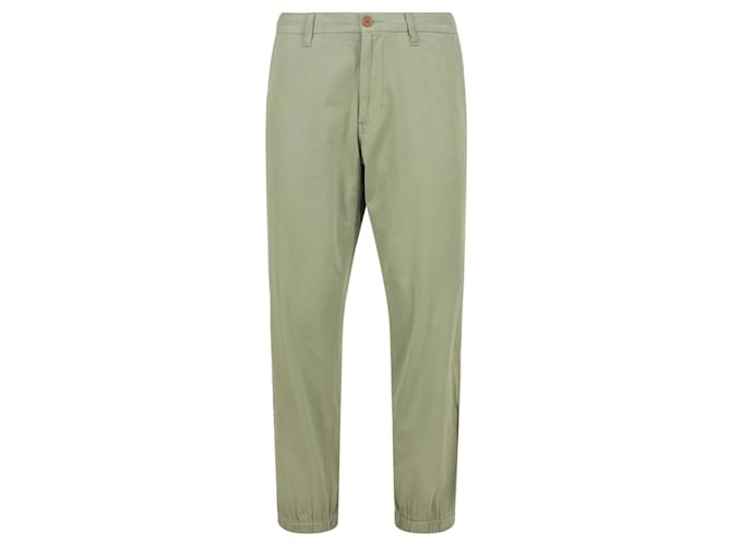 Pantalon en coton brodé Gucci Lyre Blanc Écru  ref.968718