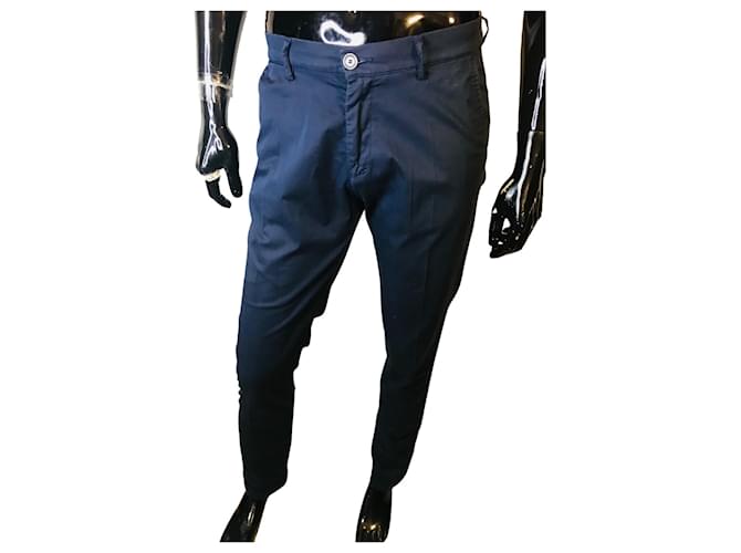 Autre Marque Pantaloni Izac blu scuro Blu navy Cotone  ref.968729