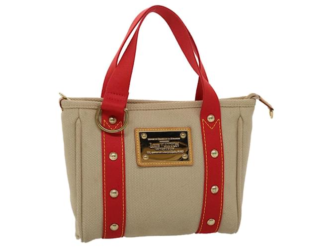 Louis Vuitton M40038 Antigua cabas PM Handbags Canvas Beige×Red