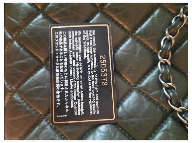 Bolsa Chanel Shopper em couro verde
