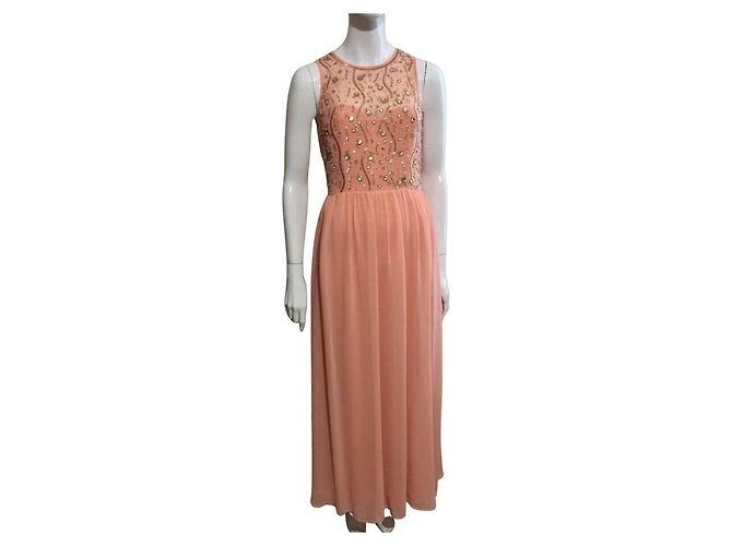 Jenny Packham Peach evening gown with sequins and rhinestones