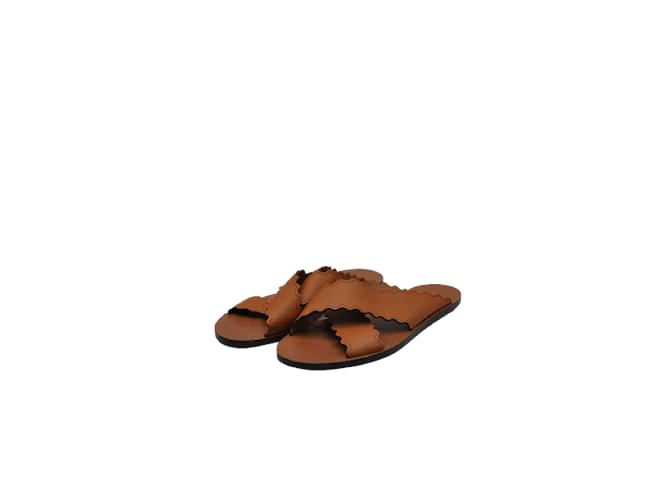 Chloé CHLOE  Sandals T.EU 37 Leather Camel  ref.968910
