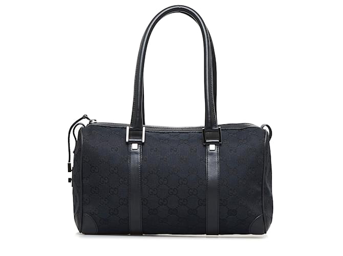 Gucci Vintage Web Boston Bag Satchel Small in Black, Luxury, Bags