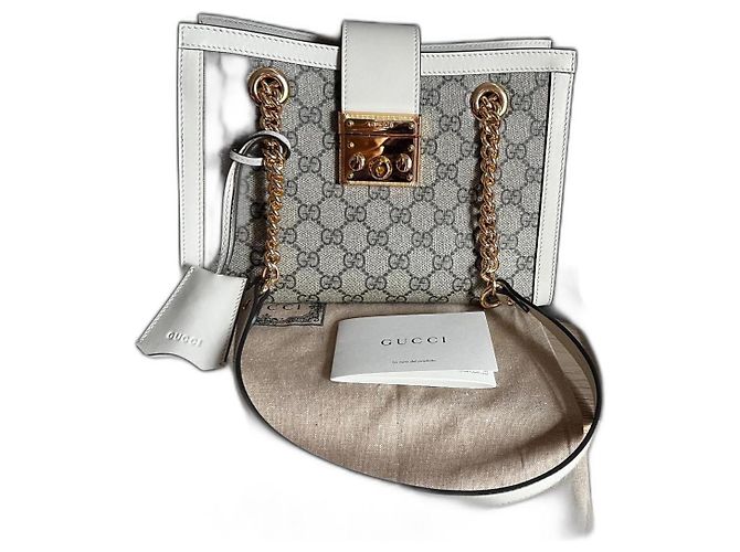Gucci Padlock Handtasche beige Stoff