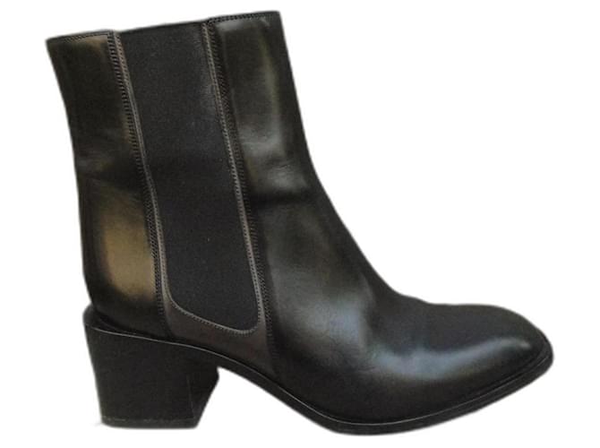 Sartore p boots 38,5 Negro Cuero  ref.969001