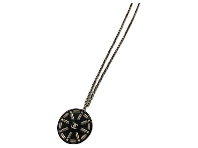 ***CHANEL  circle coco mark necklace Black  ref.969032