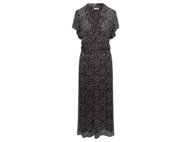 Zadig & Voltaire Langer Kleid Dunkelblau Viskose