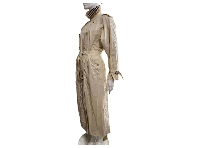 Burberry Long Kensington Heritage Trench Coat Vintage Beige Cotton Polyester  ref.969165