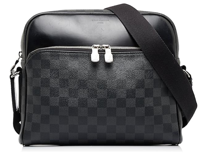 Louis Vuitton Black Damier Graphite Dayton Reporter PM Leather