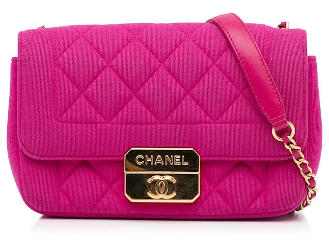 Chanel Pink Mini Chic With Me Flap Bag Cotton Cloth ref.969256 - Joli Closet