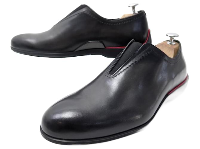 NOVE SAPATOS BERLUTI MOCCASIN FERRARI S4513-002 7 41 Sapatos de couro preto  ref.969301