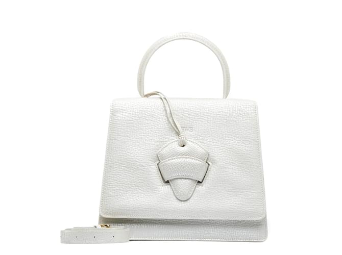 Loewe Leather Barcelona Handbag White  ref.969380