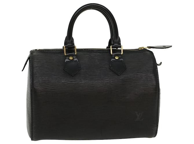 Louis Vuitton Epi Speedy 25 Bolso de mano Negro M43012 EP de autenticación de LV839 Cuero  ref.969526