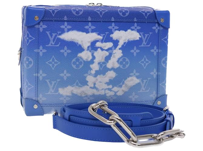 Bolsa tiracolo LOUIS VUITTON Monogram Clouds Soft Trunk Blue M45430 Autenticação de LV 46350NO Branco Azul  ref.969543