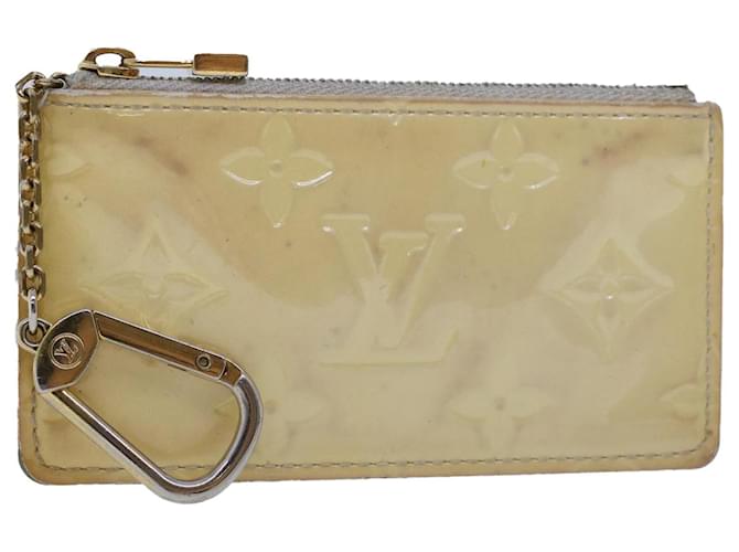 LOUIS VUITTON Monedero Vernis Pochette Cles Monedero Perla M91348 autenticación 45743 Charol  ref.969560