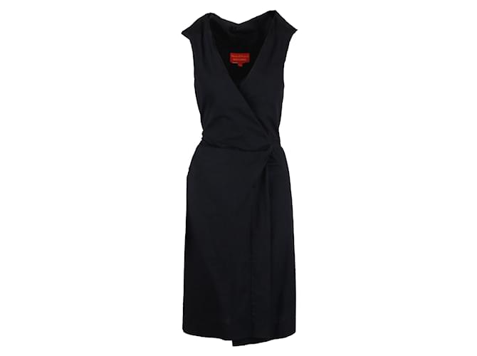 Vivienne Westwood Red Label Wrap Dress Black Cotton  ref.969597
