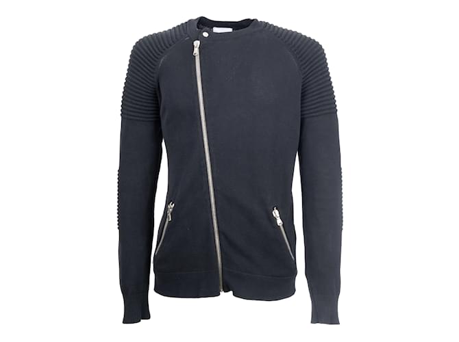 Autre Marque Pull Story Zippered Knit Sweater Black Cotton  ref.969599