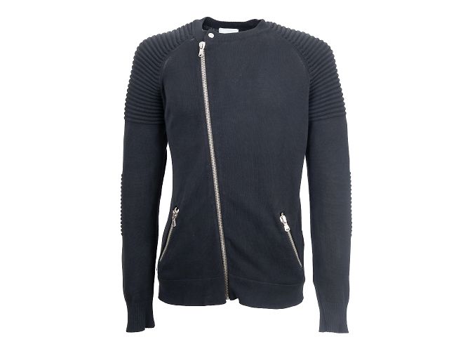 Autre Marque Pull Story Strickpullover mit Reißverschluss Schwarz 