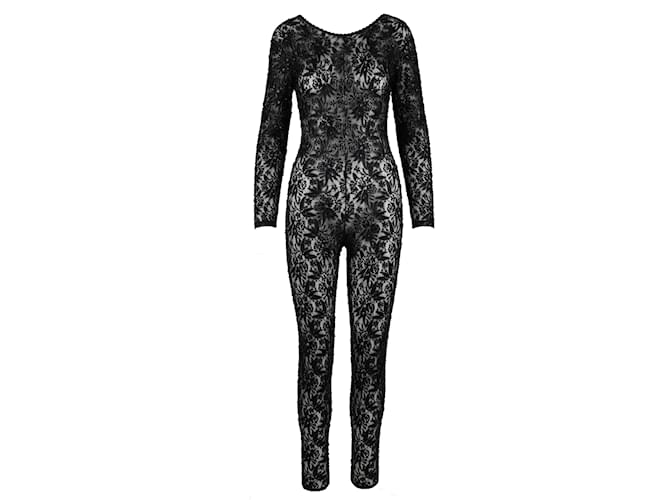 Autre Marque Personal Effects Bead Embellished Jumpsuit Black  ref.969641