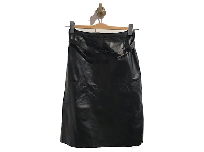 GUCCI  Skirts T.IT 38 Leather Black  ref.969652