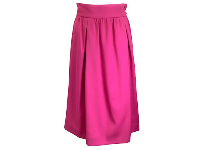 Falda midi de lana rosa fucsia Moschino Couture  ref.969680