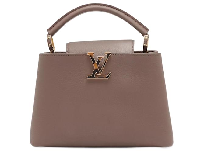 Louis Vuitton Capucines BB 2way Taurillon Couro Taupe Cinza antracite  ref.969696