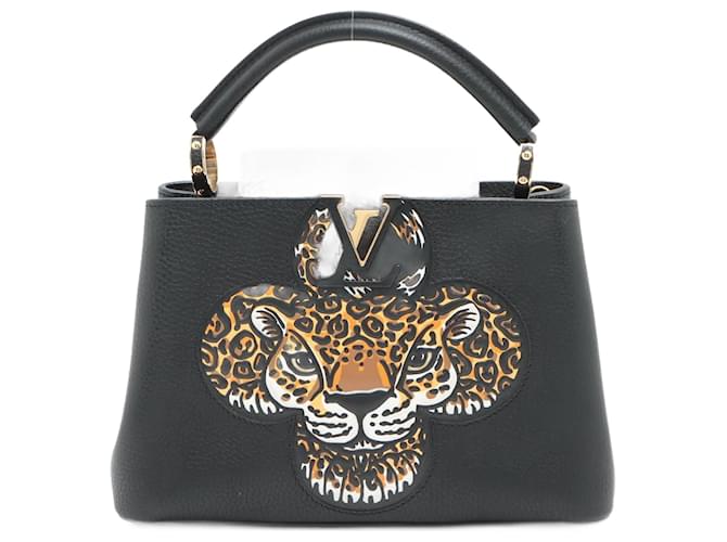 Louis Vuitton Capucines BB 2way Taurillon Leather Trapped Leopard Black  ref.969699